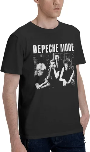 Vista 2 de Camiseta de algodón para hombre, manga corta, color negro