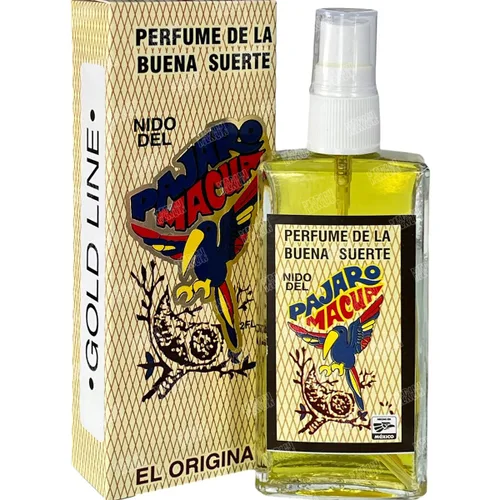 Vista 2 de Perfume Pájaro Macuá/Macuá Bird – LÍNEA DORADA/GOLD LINE – Más Suerte y Prosperidad