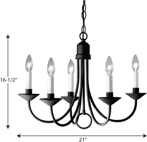 Vista 8 de Níquel cepillado luz 16" luz vela Lámpara de araña