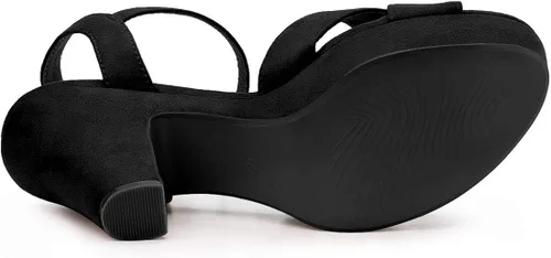 Vista 5 de Allegra K Sandalias de plataforma con tacón grueso para mujer