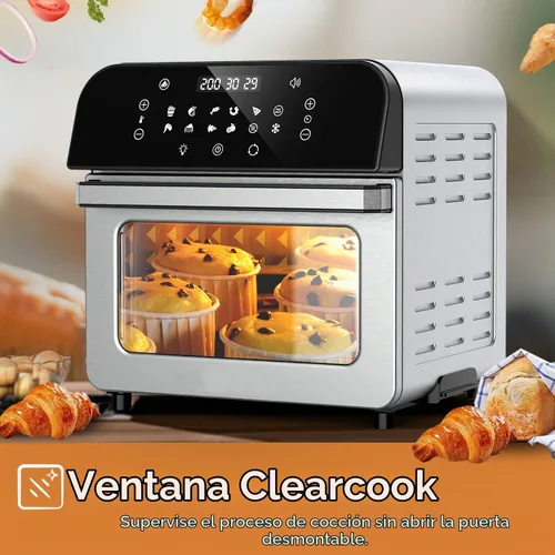 Vista 5 de WHALL Freidora de aire, horno freidora de aire de 5.5 cuartos de galón con pantalla táctil digital LED, funciones de cocción 12 en 1, cesta apta