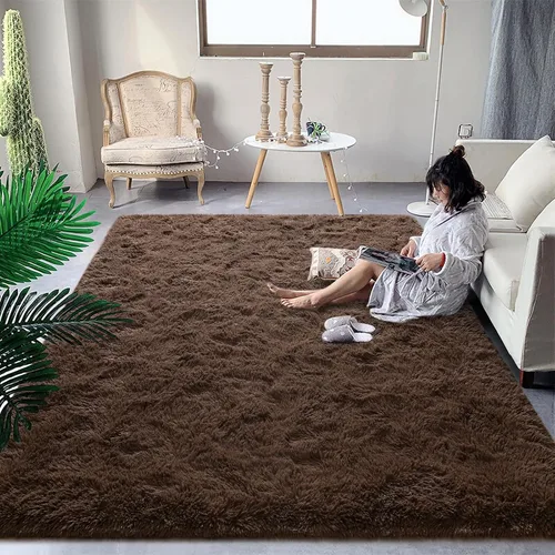 Vista 54 de DweIke Alfombras de pasillo beige esponjosas para dormitorio, 2 x 6 pies, alfombra larga de felpa suave para niñas y niños, antideslizante y lavable