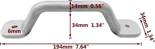 Vista 2 de ISURE MARINE 2 Uds. Asas de riel de agarre para tacos de barco, de aluminio, para pesca, pato, Jon, barco, remo