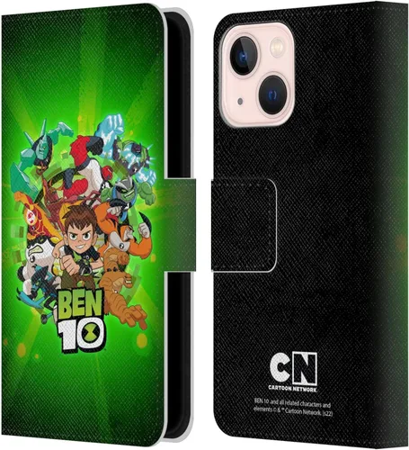 Vista 8 de Head Case Designs Officially Licensed Ben 10: Animated Series Alien Graphics Leather Wallet Case Compatible with Apple iPhone 13 Mini