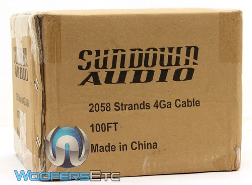 Vista 4 de 2058 hebras plateadas - Sundown Audio 100 pies 4 AWG cable de alimentación