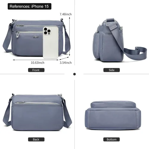 Vista 2 de ETidy Bolso de hombro de nailon casual para mujer, impermeable, ligero, bolso cruzado