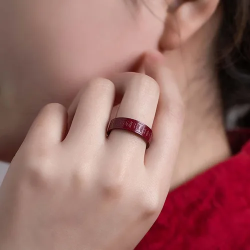 Vista 7 de HETICA Anillo de cinabrio de Feng Shui, amuleto de Lucky Wealth Buddhis para hombres y mujeres, anillo de la suerte FengShui, amuleto de dinero