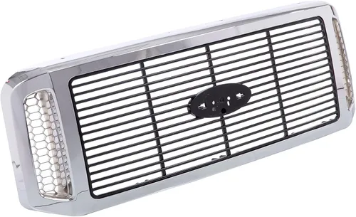 Vista 5 de Nuevas piezas de repuesto para parrilla delantera cromada negra apta para 2006-2007 F250 F350 F450 F550 Super Duty XL XLT Lariat 6C3Z8200AAA