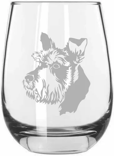 Vista 202 de Shar Pei (chino) - Vaso de vino sin tallo grabado para perro, 15.25 onzas