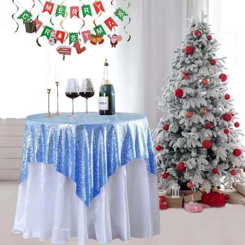 Vista 99 de Manteles redondos de lentejuelas negros para fiestas, de 121,9 cm, mantel redondo de purpurina ajustado, pequeño, lindo y dulce, para boda