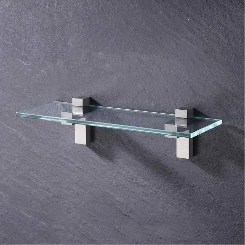 Vista 5 de AWEN Soporte ajustable de metal sólido para estante de madera/vidrio, 2 piezas (níquel cepillado)