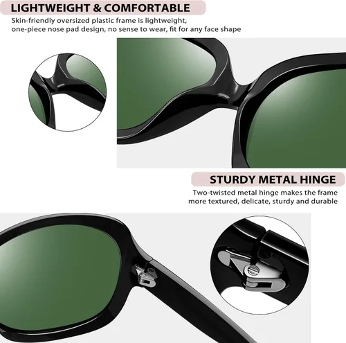 Vista 16 de Joopin Lentes de sol de gran tamaño para mujer, polarizados, grandes, para conducción, protección UV, grandes sombras