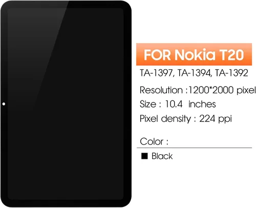 Vista 2 de Para Nokia T20 Reemplazo de Pantalla para Nokia T20 Tablet Pantalla LCD Digitalizador Asamblea Táctil 10 "Versión US con Herramientas
