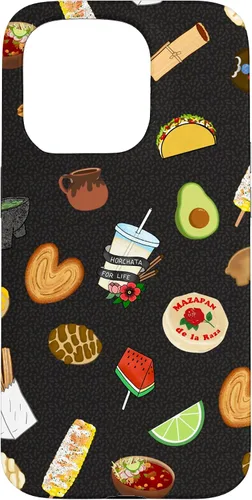 Vista 14 de Funda para iPhone 14 Pro Black Antojitos Mexican Food Latino Tacos Pan Dulce