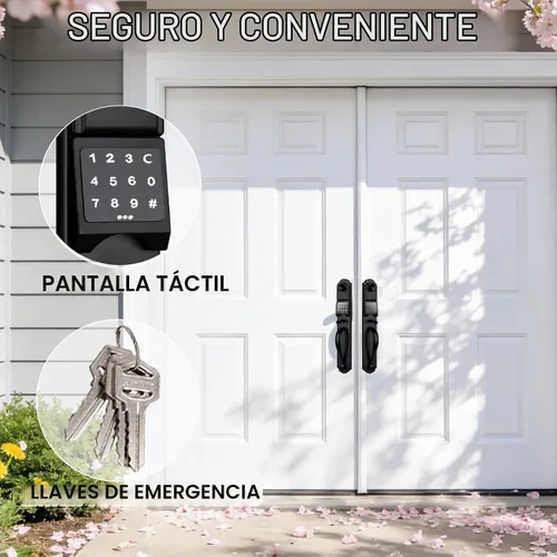 Vista 2 de Manija de doble puerta resistente con teclado táctil y mano izquierda