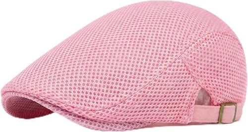 Vista 10 de Sombrero de malla para hombre, transpirable, para verano, boina, Gatsby, hiedra, gorra de conducción, gorra de golf ajustable