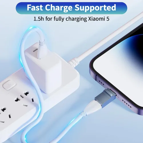 Vista 4 de BolAAzuL Adaptador USB C a Micro USB, 2 unidades, tipo C macho a micro USB hembra, convertidor de carga rápida y sincronización de datos para iPhone