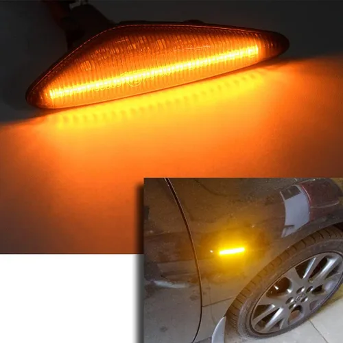 Vista 2 de Luces LED dinámicas de marcador lateral ámbar para M-azda Miata MX5 2016-2021