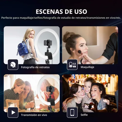 Vista 7 de Neewer Anillo de luz LED avanzado de 16 pulgadas compatible con control táctil manual con pantalla LCD, control remoto y múltiples luces
