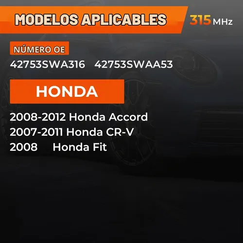 Vista 2 de Jsueng Sensor de TPMS compatible con Honda Accord 2008-2012, Honda CR-V 2007-2011, Honda Fit 2008, Sensor de Sistema de Monitoreo de Presión