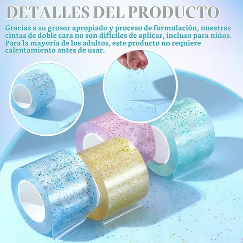 Vista 5 de HyDren Juego de 10 cintas nanoadhesivas, multicolor nano cinta, no requiere calefacción, adecuado para principiantes y niños, cinta colorida