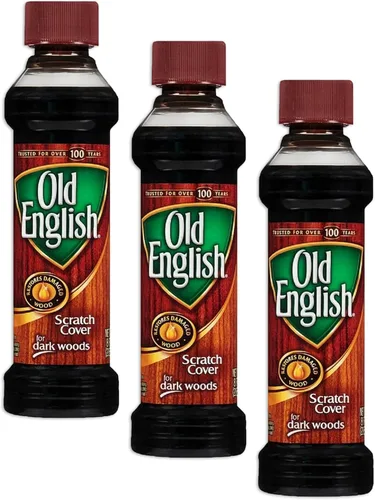 Vista 2 de Old English 75144 - Cubierta antiarañazos para maderas oscuras, botella de 8 onzas, pulidor de madera