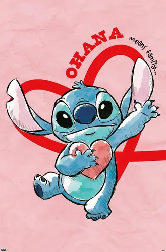 Vista 9 de Trends International Disney Lilo and Stitch - Póster de pared de corazones, 22.4 pulgadas de largo x 14.7 pulgadas, versión enmarcada en madera