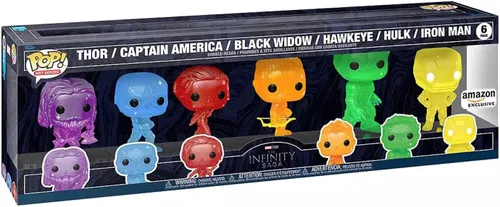 Vista 2 de Funko Pop! Artist Series: Marvel Infinity Saga - Avengers with Base (paquete de 6) Exclusivo de Amazon, multicolor, (57619)