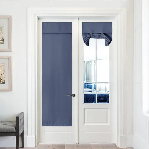 Vista 29 de PONY DANCE Cortinas de luz lateral, persianas opacas con aislamiento térmico para puerta francesa, puerta de vidrio de patio, 12 pulgadas de ancho x