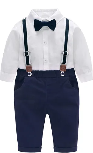 Vista 2 de famuka Conjunto de traje de tirantes para niños pequeños y niñas