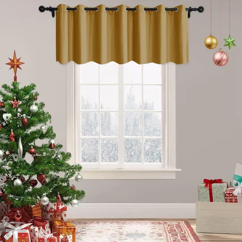 Vista 29 de Frelement Cortinas de Navidad de terciopelo afelpado para sala de estar, cortinas de oscurecimiento con ojales en la parte superior, cortinas