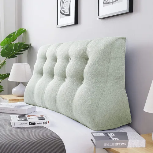Vista 10 de Almohada de cabeza gruesa de 24 pulgadas de alto para cabecero de cama, almohada de cuña para respaldo de cabecero curvado, almohada alternativa