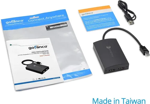 Vista 9 de gofanco Prophecy - Adaptador de monitor múltiple Mini DisplayPort a HDMI dual de 1x2 (4K @30 Hz), mDP a 2 puertos HDMI MST Hub para pantallas