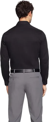 Vista 2 de Calvin Klein Camisa de vestir para hombre, ajuste delgado, sin hierro, cuello extendido