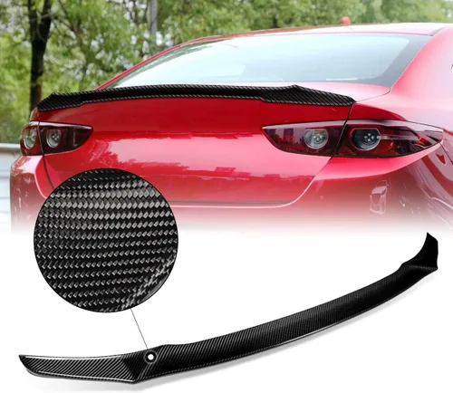 Vista 6 de DNA MOTORING 2-SPC-6702-CF - Tapa trasera para maletero de fibra de carbono, estilo V, compatible con Mazda 3 Sedan 2019-2021