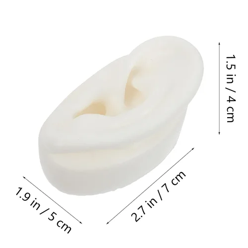Vista 2 de POPETPOP Modelo de oreja de silicona suave, accesorios de exhibición de simulación de modelo de oído, herramientas de enseñanza, aretes