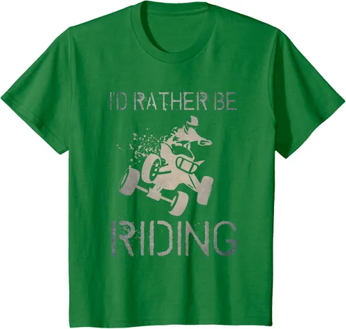 Vista 53 de Camiseta gráfica I'd Rather Be Riding ATV Quad Racing Rider de 4 ruedas, Negro