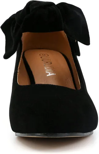 Vista 5 de LIURUIJIA Zapatos de tacón Mary Jane para mujer, con puntera redonda, tacón bajo, correa de tobillo, vestido de boda, fiesta de noche