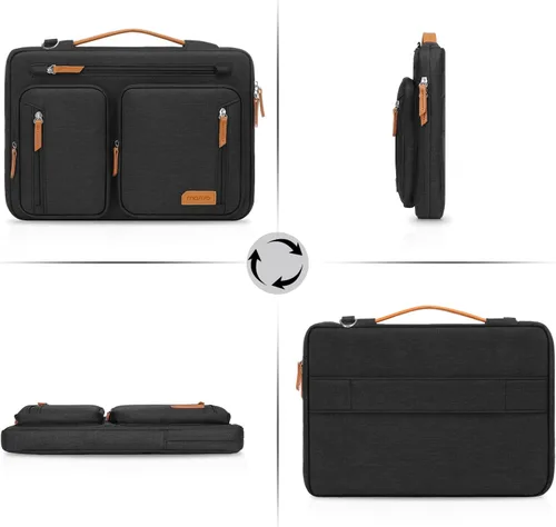 Vista 7 de MOSISO 360 Protective Laptop Bag, Computer Bags, Side Open Messenger Bag with Trolley Sleeve&5 Pockets