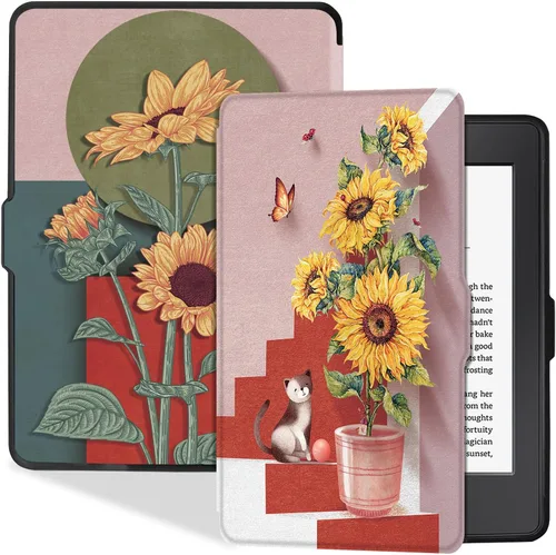 Vista 9 de Funda delgada para Kindle Paperwhite 5ª/6ª/7ª generación, color negro (Modelo EY21 y DP75SDI), delgada y ligera, cubierta de piel sintética