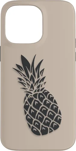 Vista 21 de Black Dark grey Pineapple on Tan beige for Pineapple lovers Case for iPhone 16