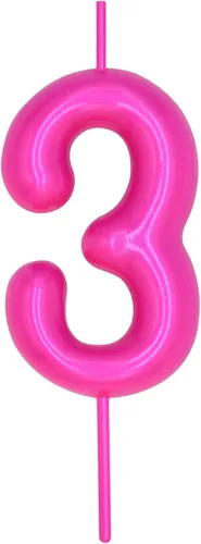 Vista 316 de DERVENTA Vela con números de 2.36 pulgadas, decoración perfecta para cumpleaños, brunch, postre, pastel, 1 pieza (número 0 rosa)