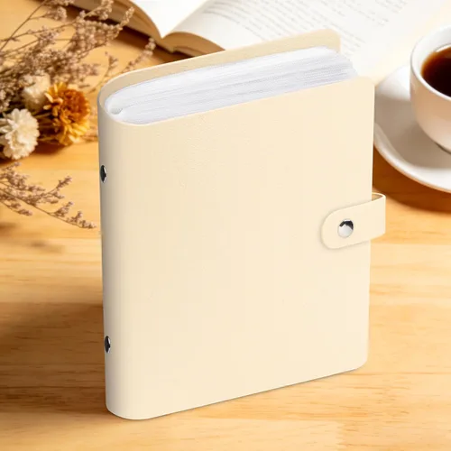 Vista 7 de Aevdor Paquete de 2 álbumes de fotos pequeños de 4 x 6 pulgadas, cubierta de cuero, cada paquete tiene capacidad para 52 imágenes verticales, álbum