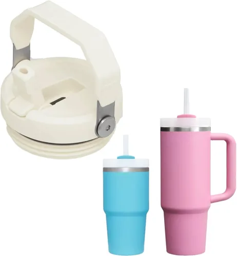 Vista 14 de 2PC Tapas de Vaso de Repuesto a Prueba de Fugas con Popote - Compatibles con Vaso Stanley NUEVA VERSIÓN Iceflow Flip, Quencher H2.0 y Protour Negro