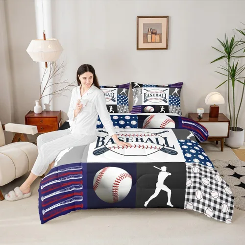 Vista 131 de Juego de ropa de cama de baloncesto para niños y adolescentes, juego de edredón deportivo para niños, tamaño matrimonial, suave, ligero, decoración