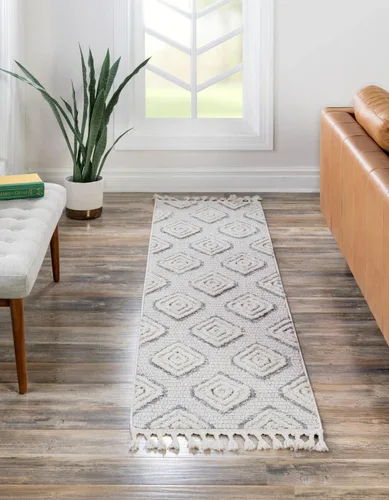 Vista 15 de Unique Loom Cherokee Collection Gatlinburg - Alfombra rectangular de 2 x 3 pies 1 pulgada, color blanco y negro