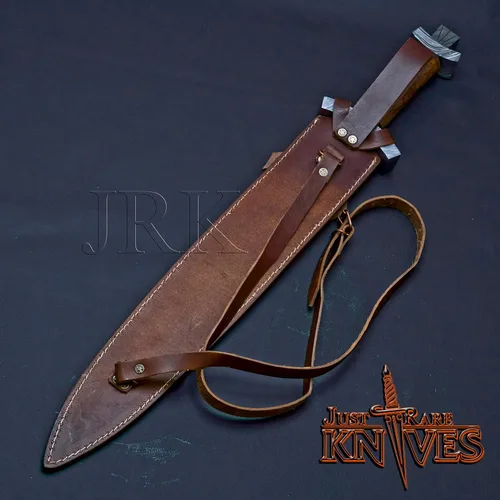 Vista 7 de Edición especial de EE. UU.: Hoja de acero de Damasco por encargo de 24 ", espada de daga ranurada de sangre doble (JRK72)