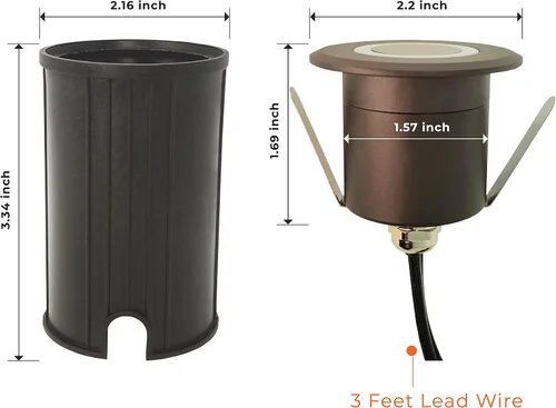 Vista 8 de LUMENGY Luz LED para pavimentadora y cubierta con efecto de luz de anillo patentado, 1 W, 12 V de bajo voltaje, IP67 impermeable, para cubiertas