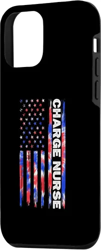 Vista 2 de Funda para iPhone 12 mini Charge Nurse Nursing Tie Dye Bandera Americana 4 de Julio RN