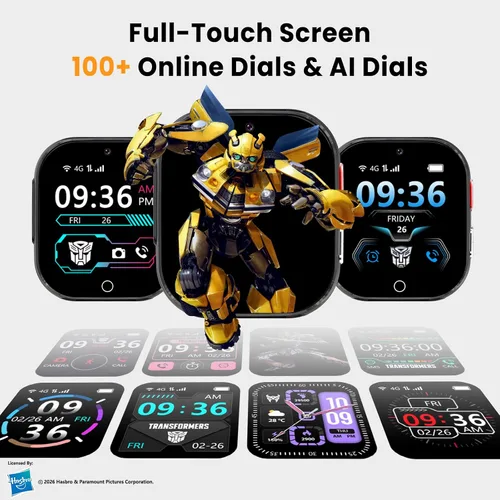 Vista 6 de Reloj de teléfono para niños 4G con tarjeta SIM, reloj inteligente para Negro